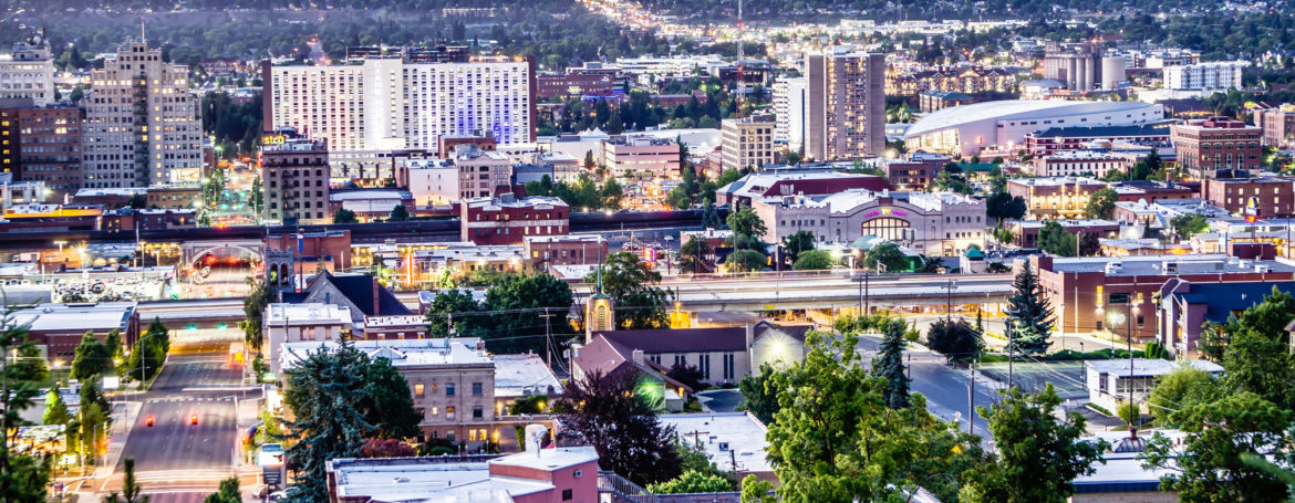 View from downtown Spokane WA